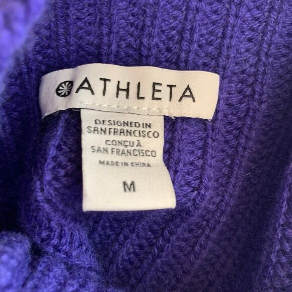 Athleta Women's M Purple Wrap Oversized Knit Sweater - Picture 2 of 9